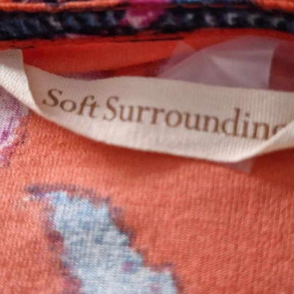 Boho Beaded, Embroidered Floral Blouse, Soft Surroundings brand, sz 16, … - Picture 13 of 15